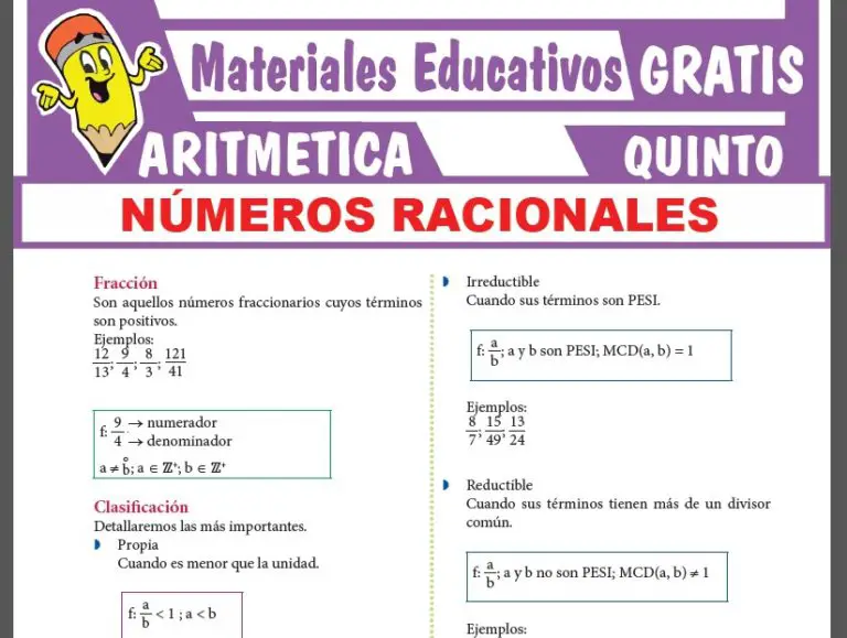 Números Racionales Para Quinto Grado De Secundaria ≫ GRATIS