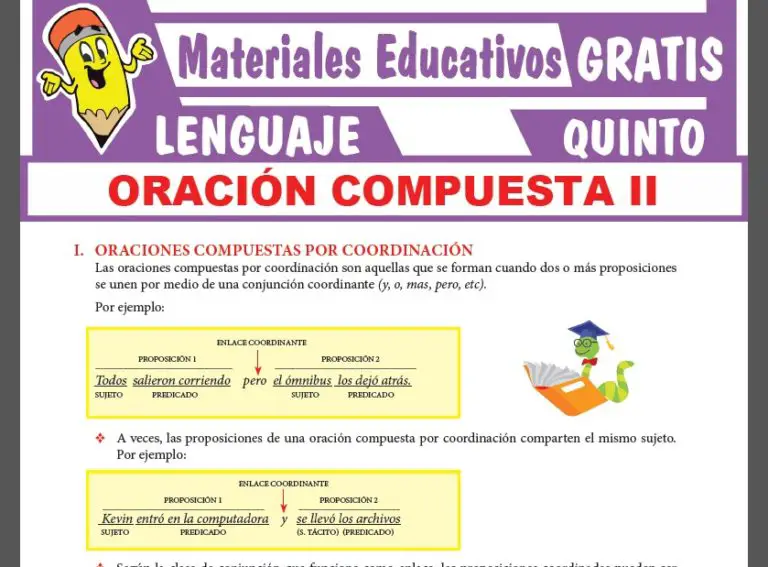 Oraciones Compuestas Por Coordinación Para Quinto Grado