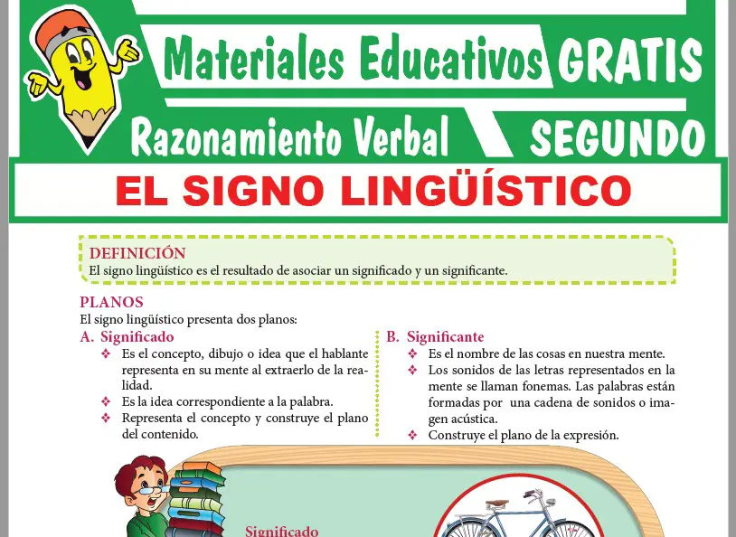 Ficha de Planos y Características del Signo Lingüístico para Segundo Grado de Secundaria