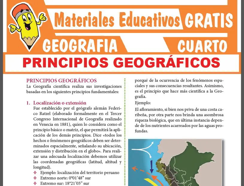 Principios Geográficos para Cuarto Grado de Secundaria