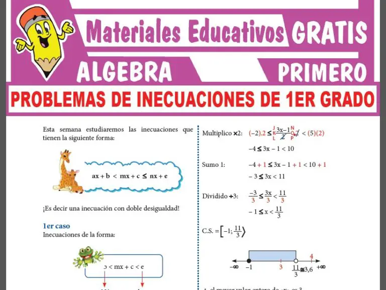 Problemas De Inecuaciones De 1er Grado Para Primer Grado