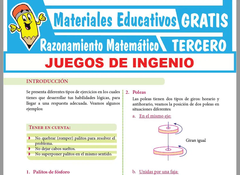 Problemas De Juegos De Ingenio Para Tercer Grado De Secundaria