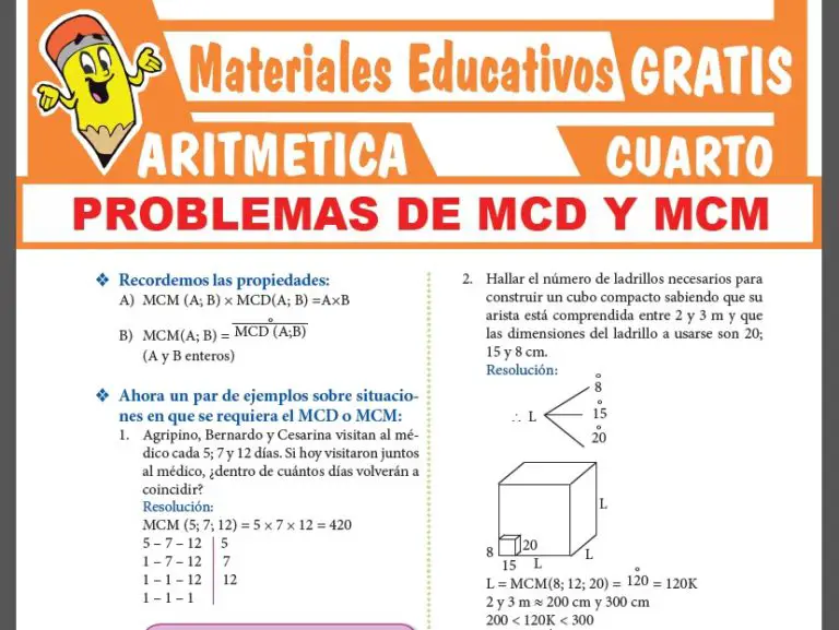 Problemas De MCD Y MCM Para Cuarto Grado De Secundaria - GRATIS