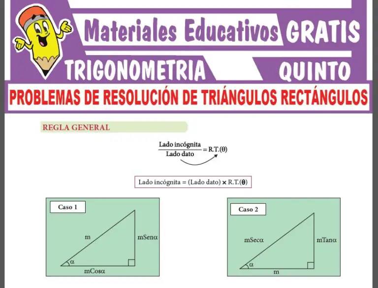 Problemas De Resolución De Triángulos Rectángulos Para Quinto Grado 3596