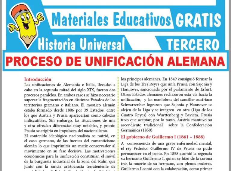 Proceso De Unificación Alemana Para Tercer Grado De Secundaria