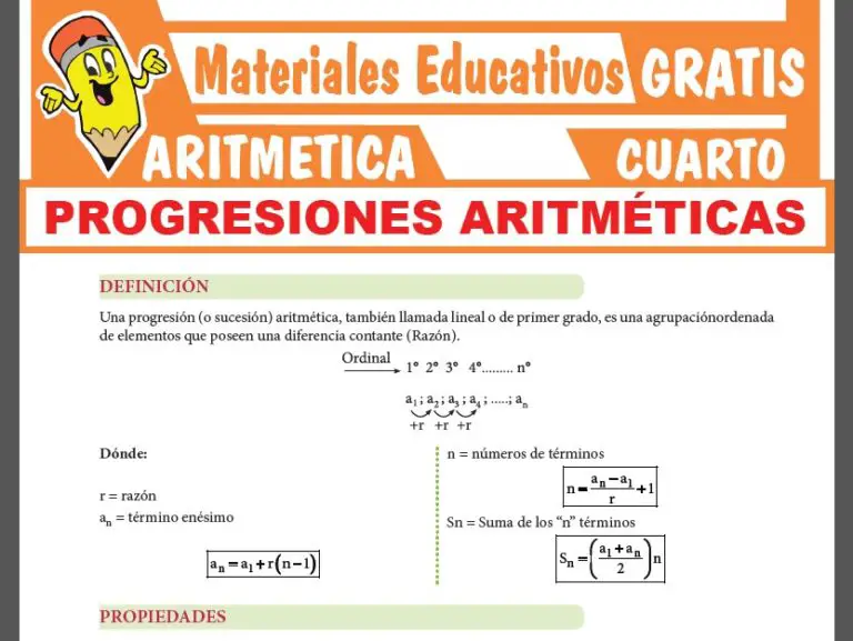 Progresiones Aritméticas Para Cuarto Grado De Secundaria ≫ Materiales 8870