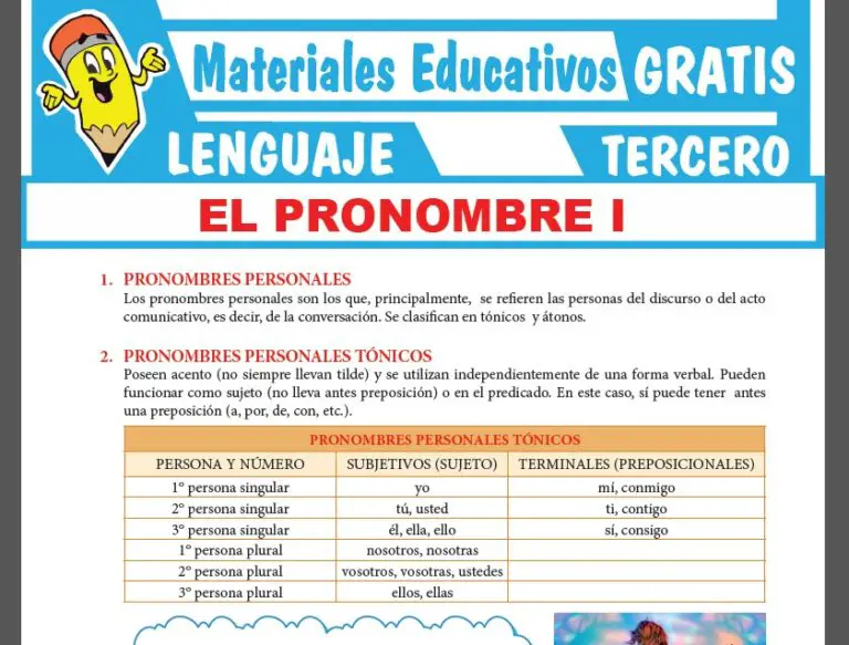 Clases De Pronombres Personales Para Tercer Grado De Secundaria