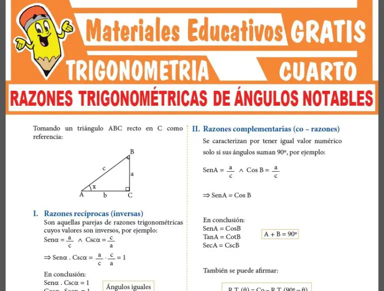 TRIGONOMETRÍA ≫ Cuarto de Secundaria ≫ 28 Fichas GRATIS