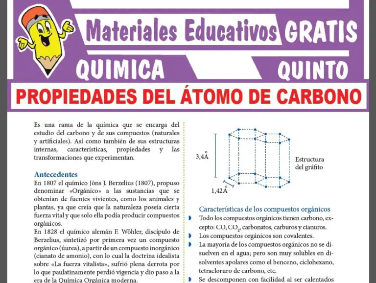 Propiedades Del Átomo De Carbono Para Quinto Grado De Secundaria