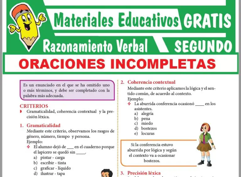 RAZONAMIENTO VERBAL ≫ Segundo De Secundaria ≫ 28 FICHAS