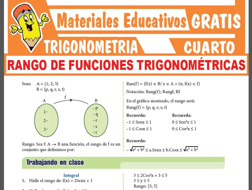 Rango de Funciones Trigonométricas para Cuarto Grado de Secundaria
