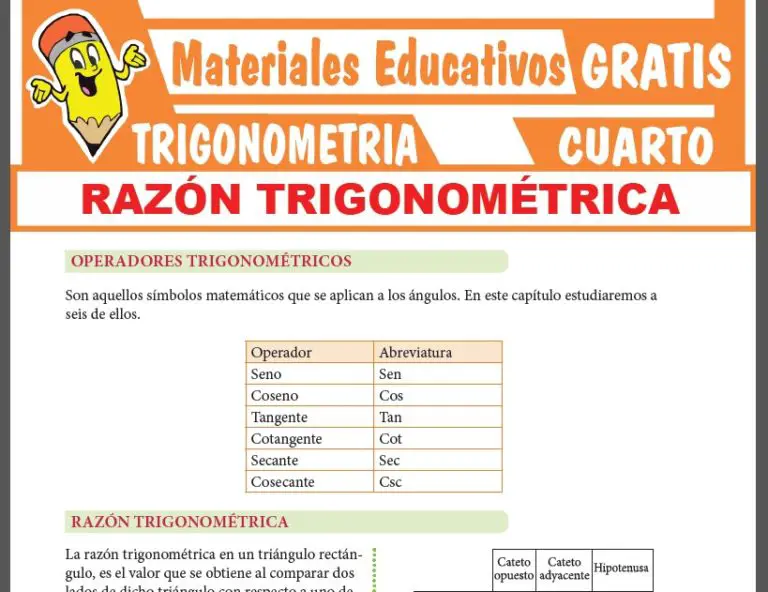 TRIGONOMETRÍA ≫ Cuarto de Secundaria ≫ 28 Fichas GRATIS