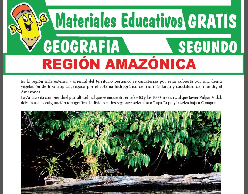 Región Amazónica para Segundo Grado de Secundaria