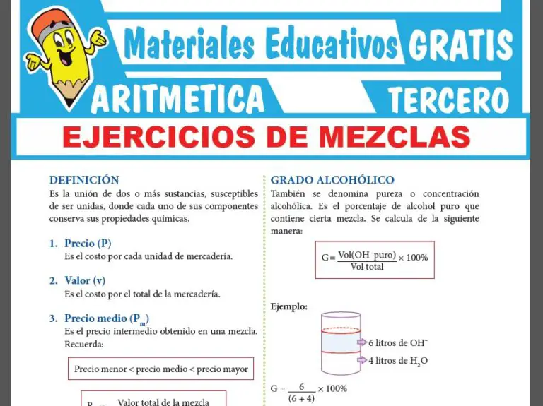 Ejercicios De Mezclas Para Tercer Grado De Secundaria ≫ GRATIS