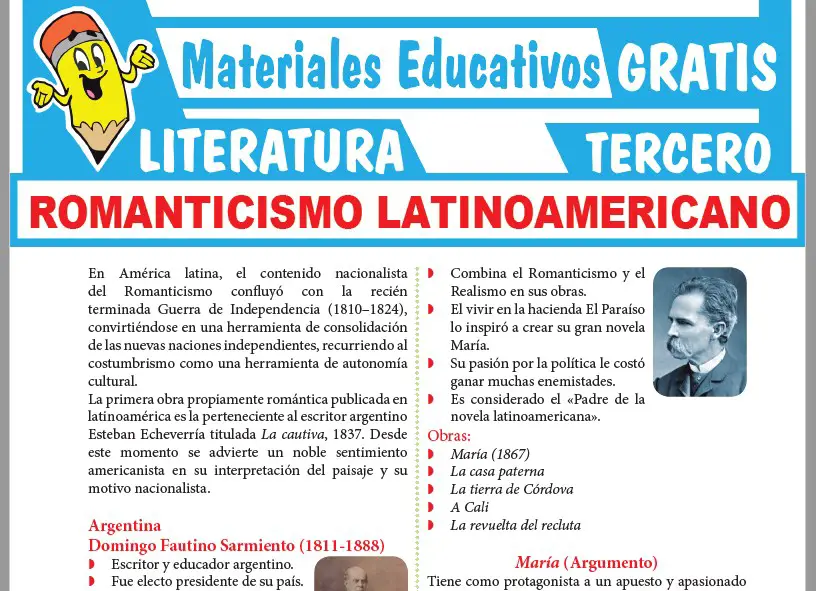 Ficha de Romanticismo Latinoamericano para Tercer Grado de Secundaria