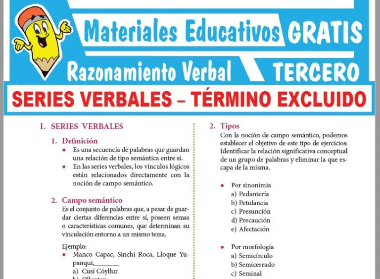 Actividades De Razonamiento Verbal Para Secundaria