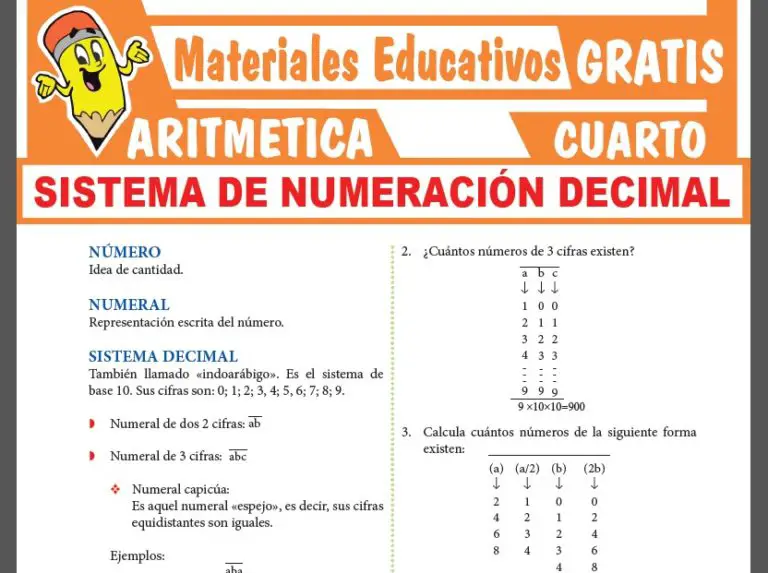 Sistema De Numeración Decimal Para Cuarto Grado De Secundaria