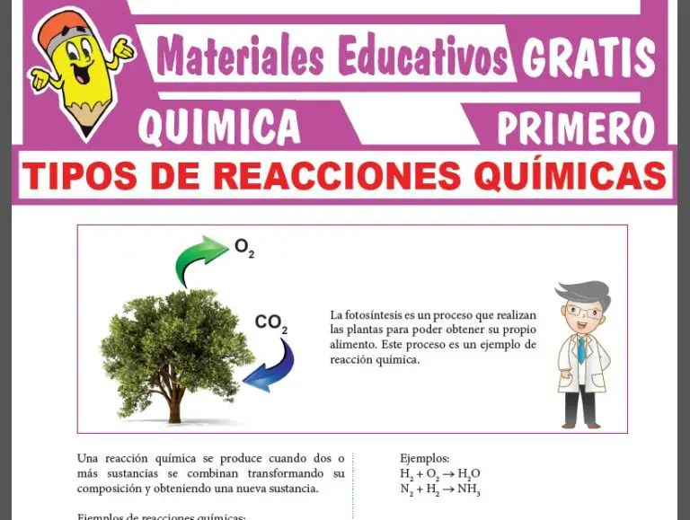 Tipos De Reacciones Químicas Para Primer Grado De Secundaria