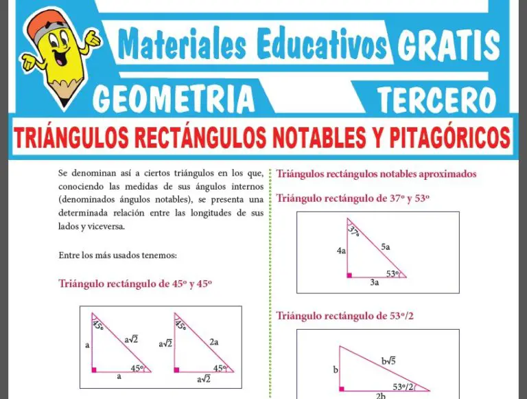 Tri Ngulos Rect Ngulos Notables Para Cuarto De Secundaria Fichas The