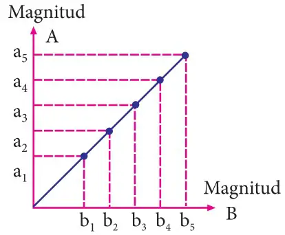 grafica de una magnitud directamente proporcional