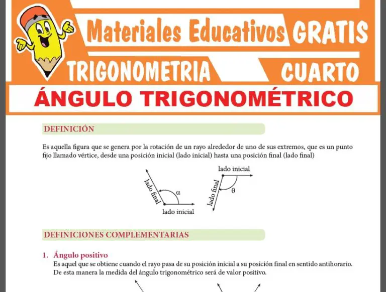 Ángulo Trigonométrico Para Cuarto Grado De Secundaria 